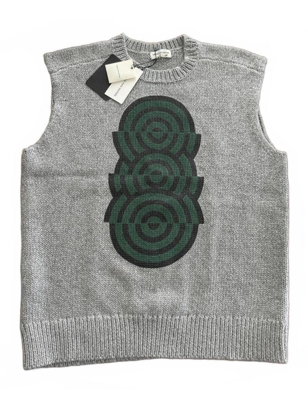 Dries Van Noten FW 2014 Metallic Wool Blend Sweater Vest NWT